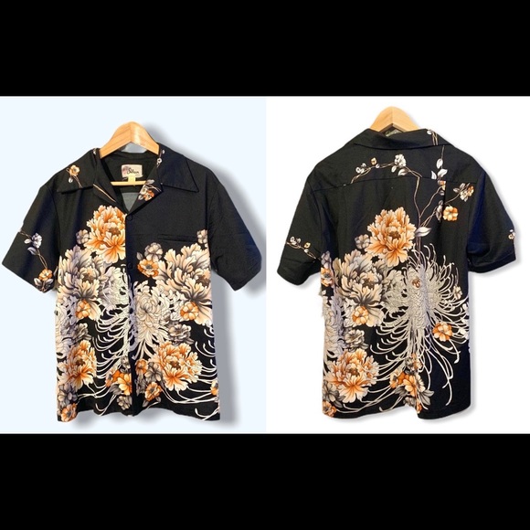 Vintage Other - VTG Rare Sidan Hawaiian Shirt chrysanthemum floral